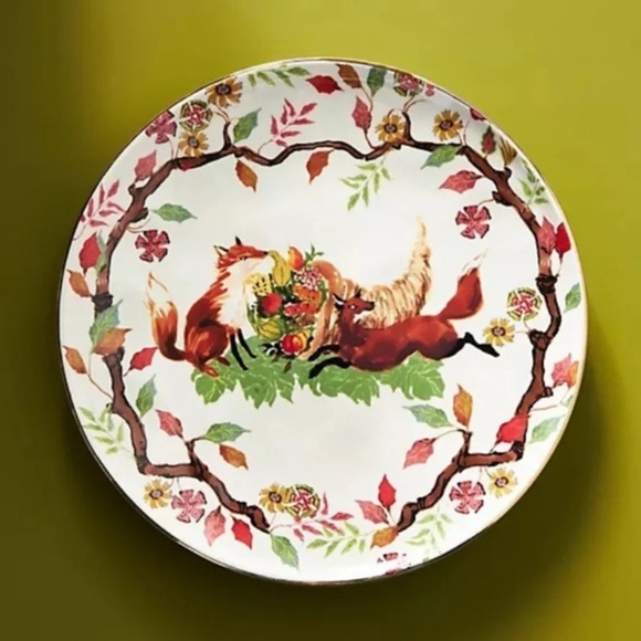 Anthropologie Inslee Fariss Autumn's Bounty Fox Side Plate - Picture 1 of 1